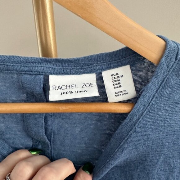 Rachel Zoe Sleeveless Linen Top with Back Buttons – Size Medium - Picture 3 of 4